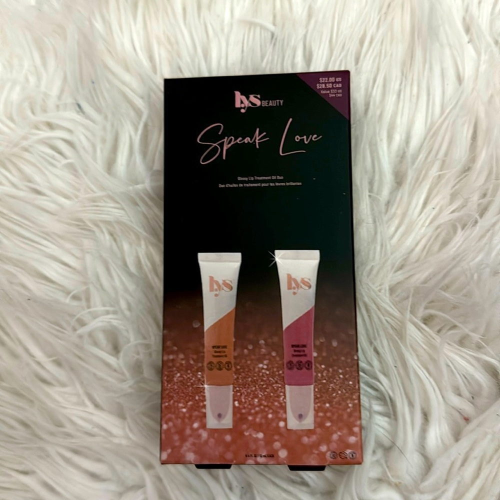 NWT LYS Speak Beauty Glossy Lip Treatment Oil Duo